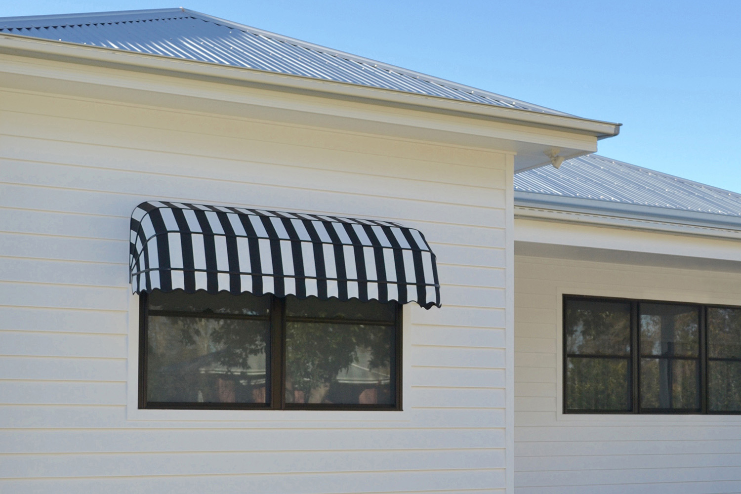 Black and White Dutch Hood Awning