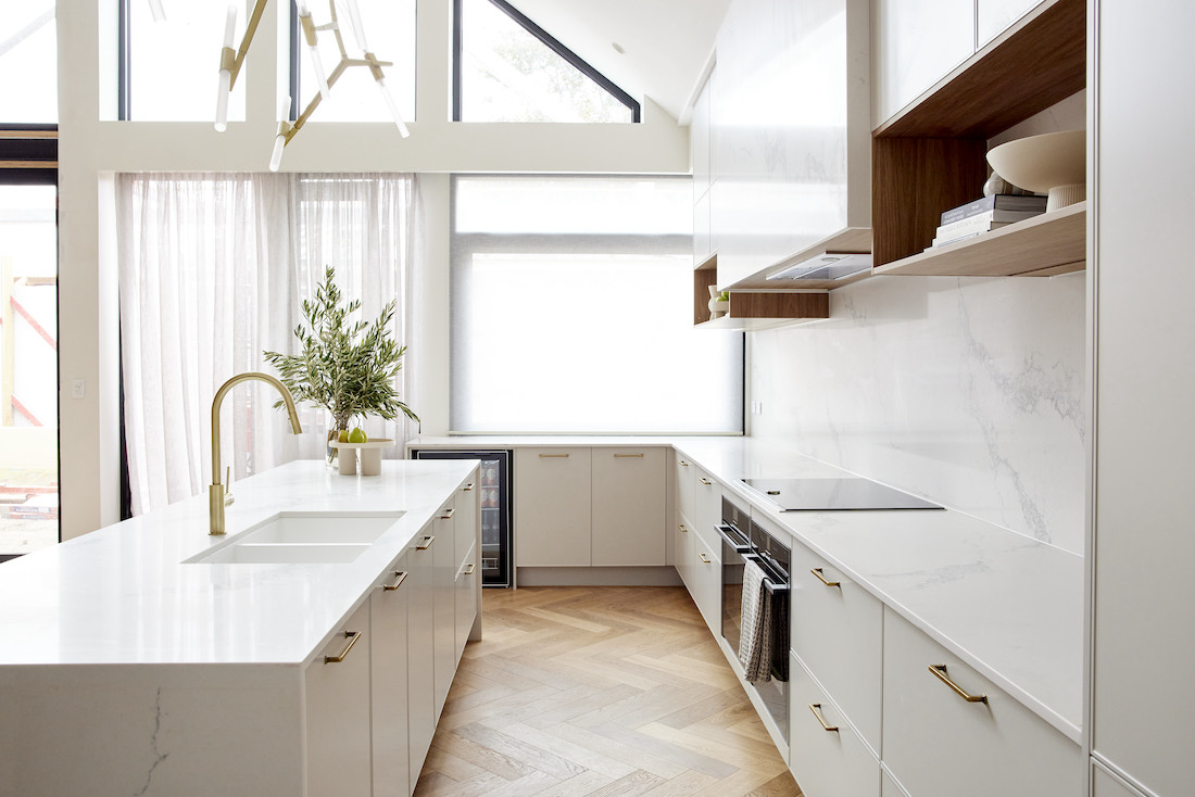 Kitchen with Sheer Curtains