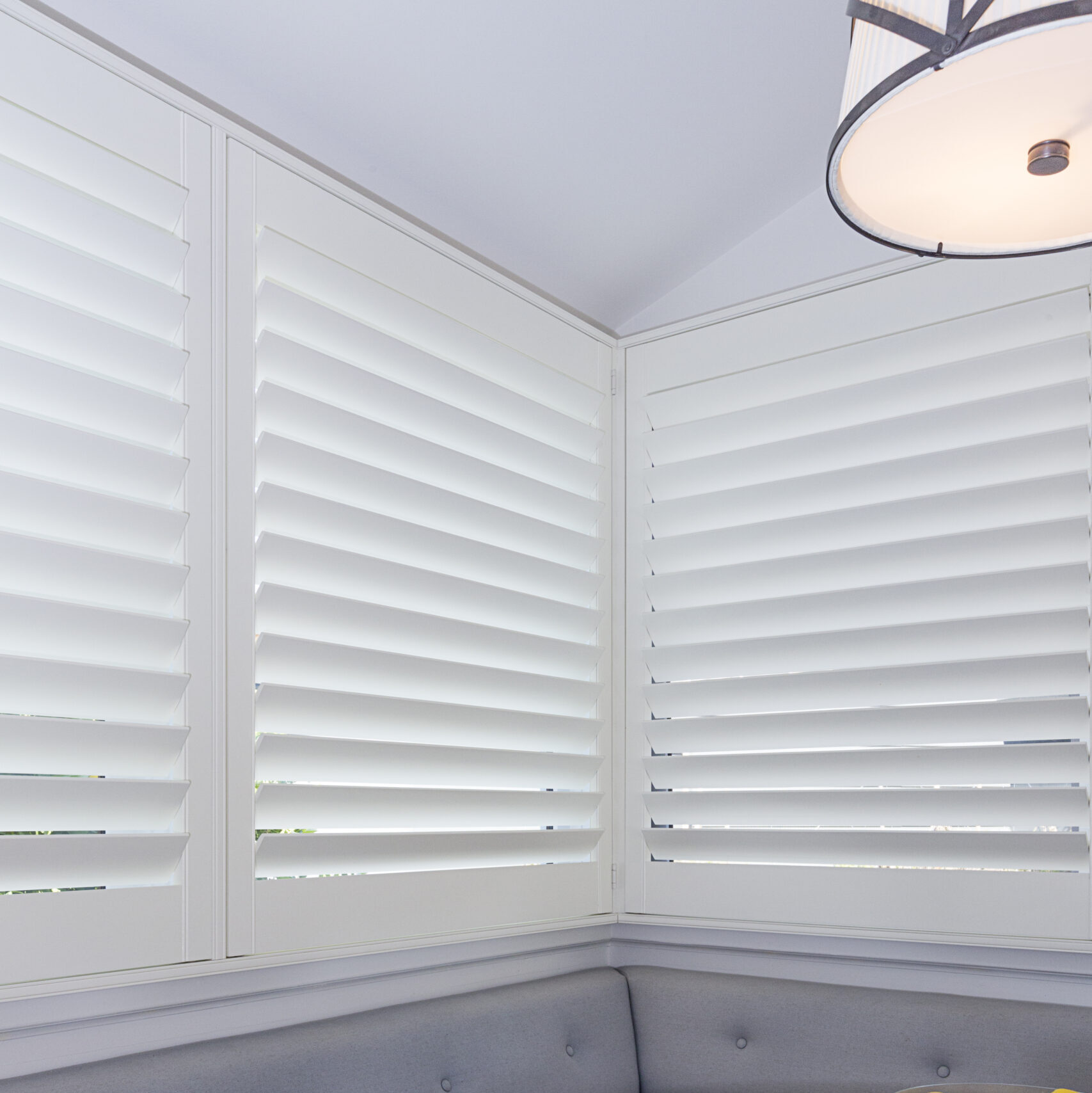 Plantation Shutters on corner window