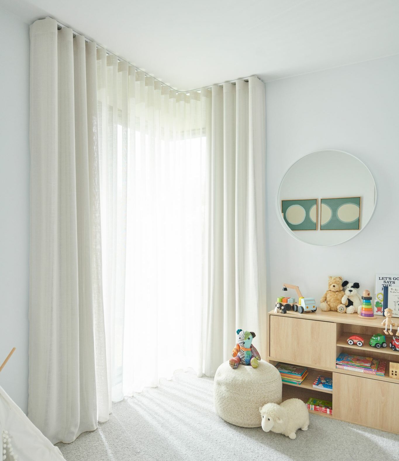 Window coverings for nurseries + children's rooms. dollar curtains + blinds