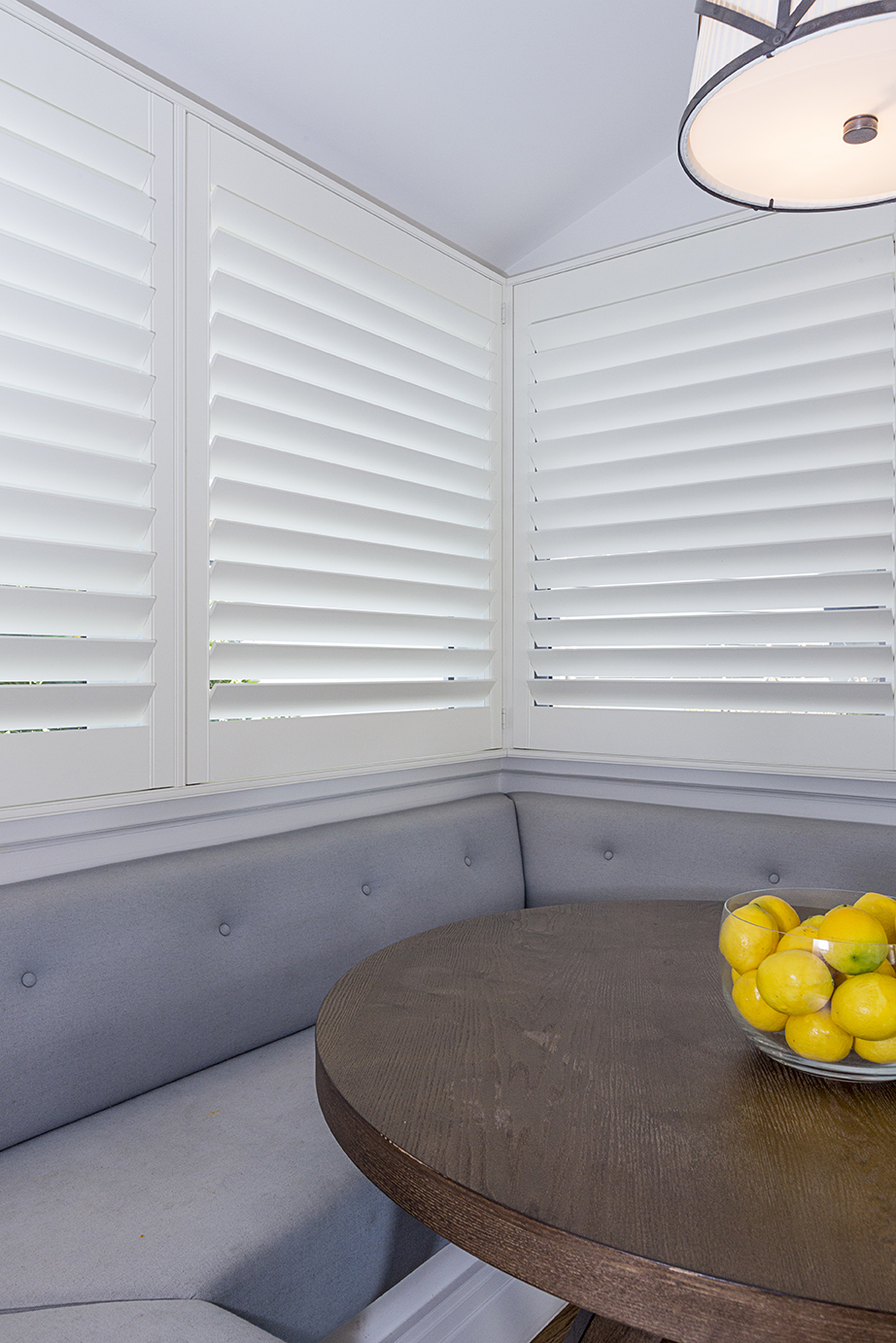 Plantation Shutters on corner window