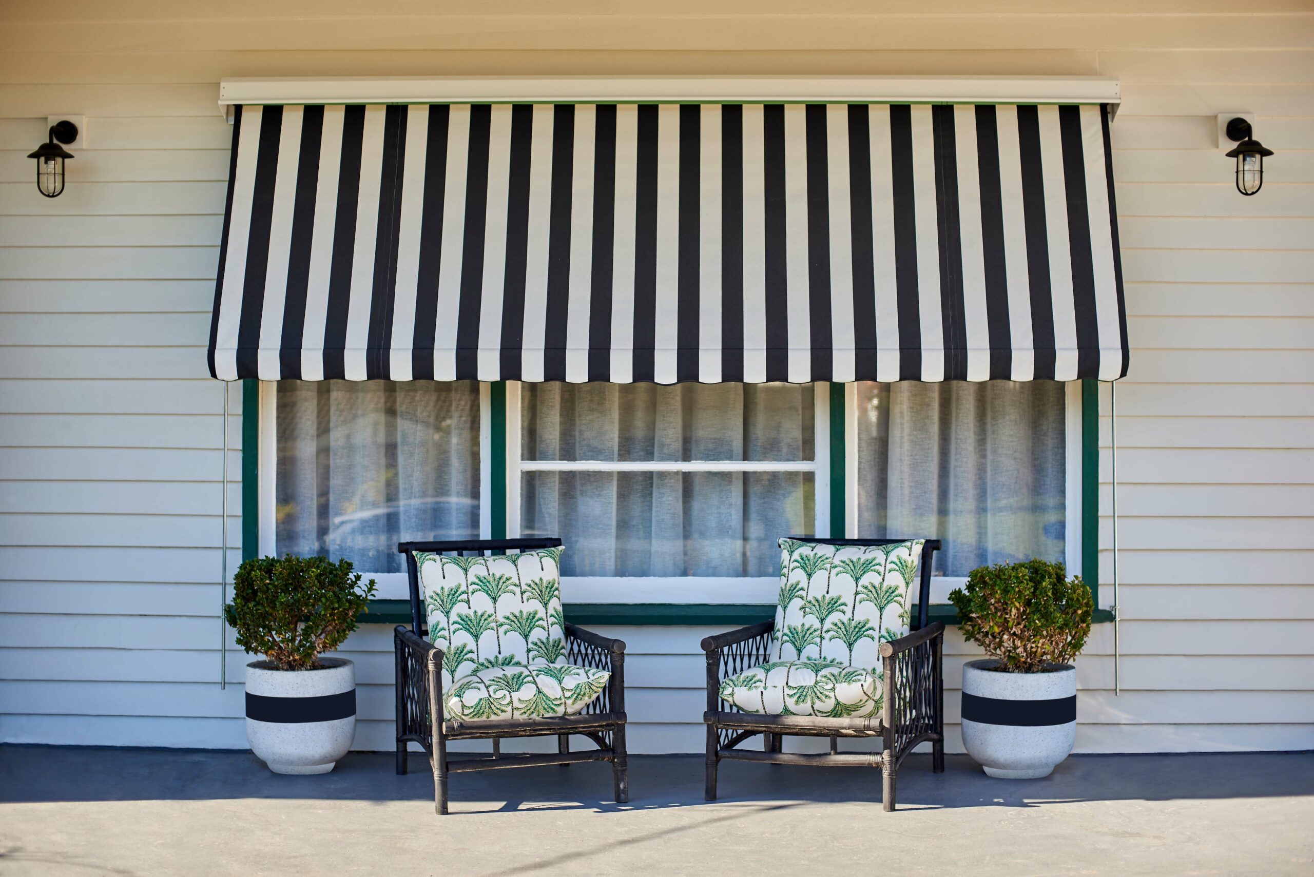 Black and White Stripe Awning