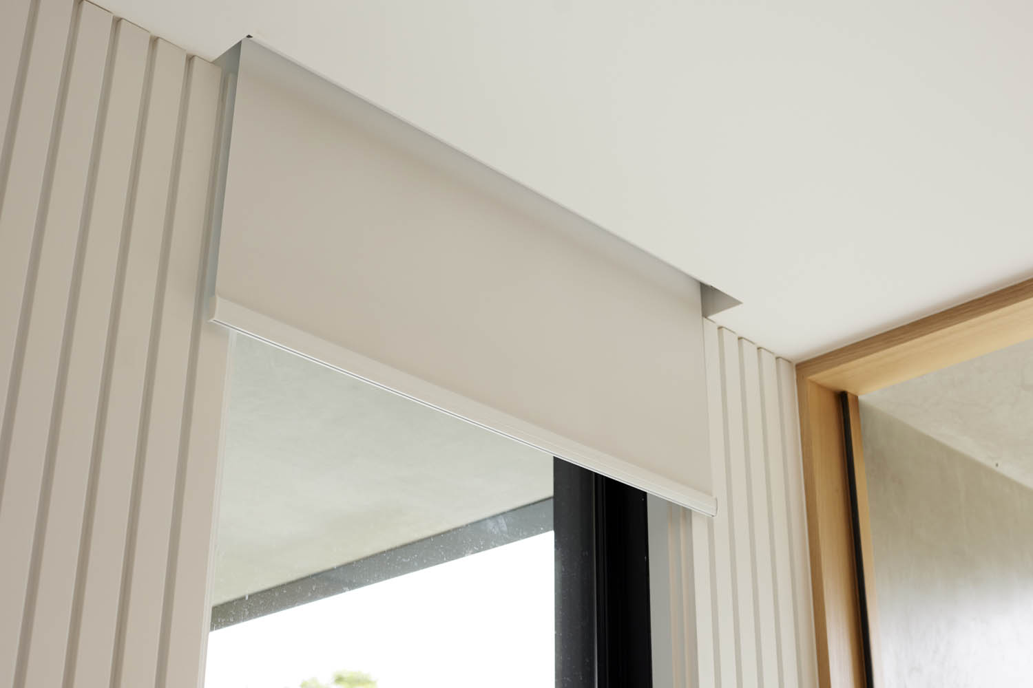 Motorised recessed Blockout Roller Blind