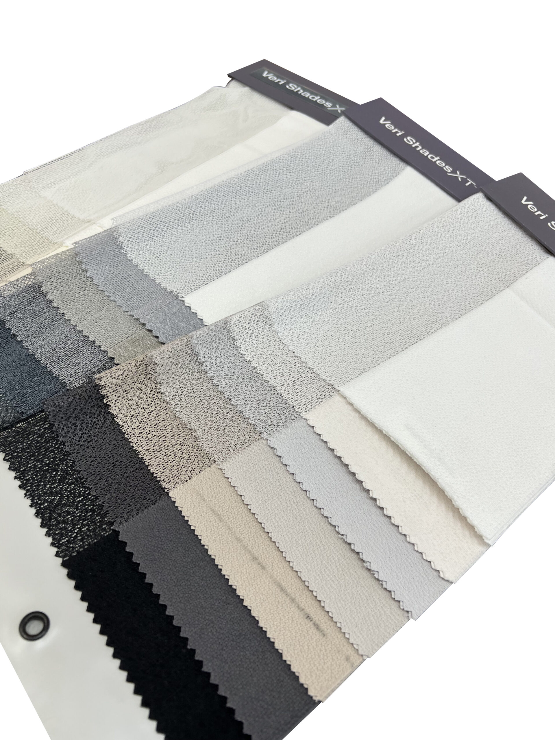 Veri Shade Blinds fabric range, featuring light to dark colours